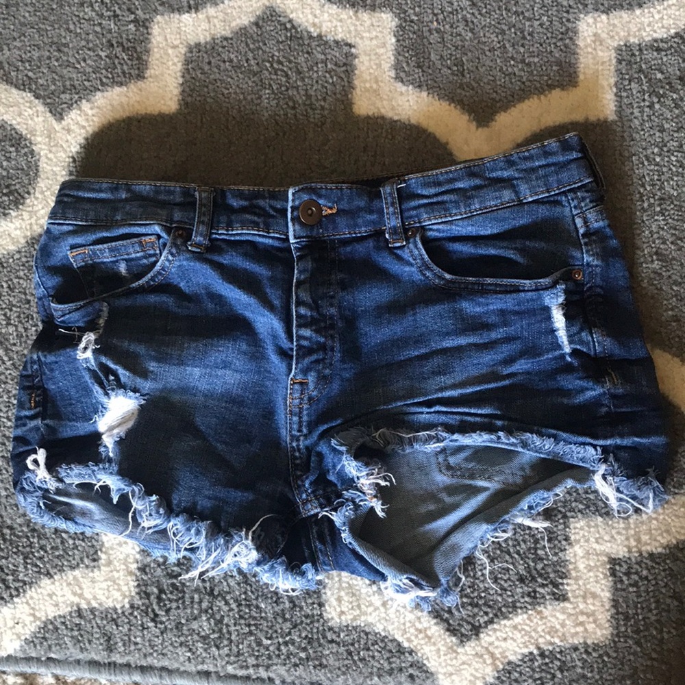 Mid rise jean shorts